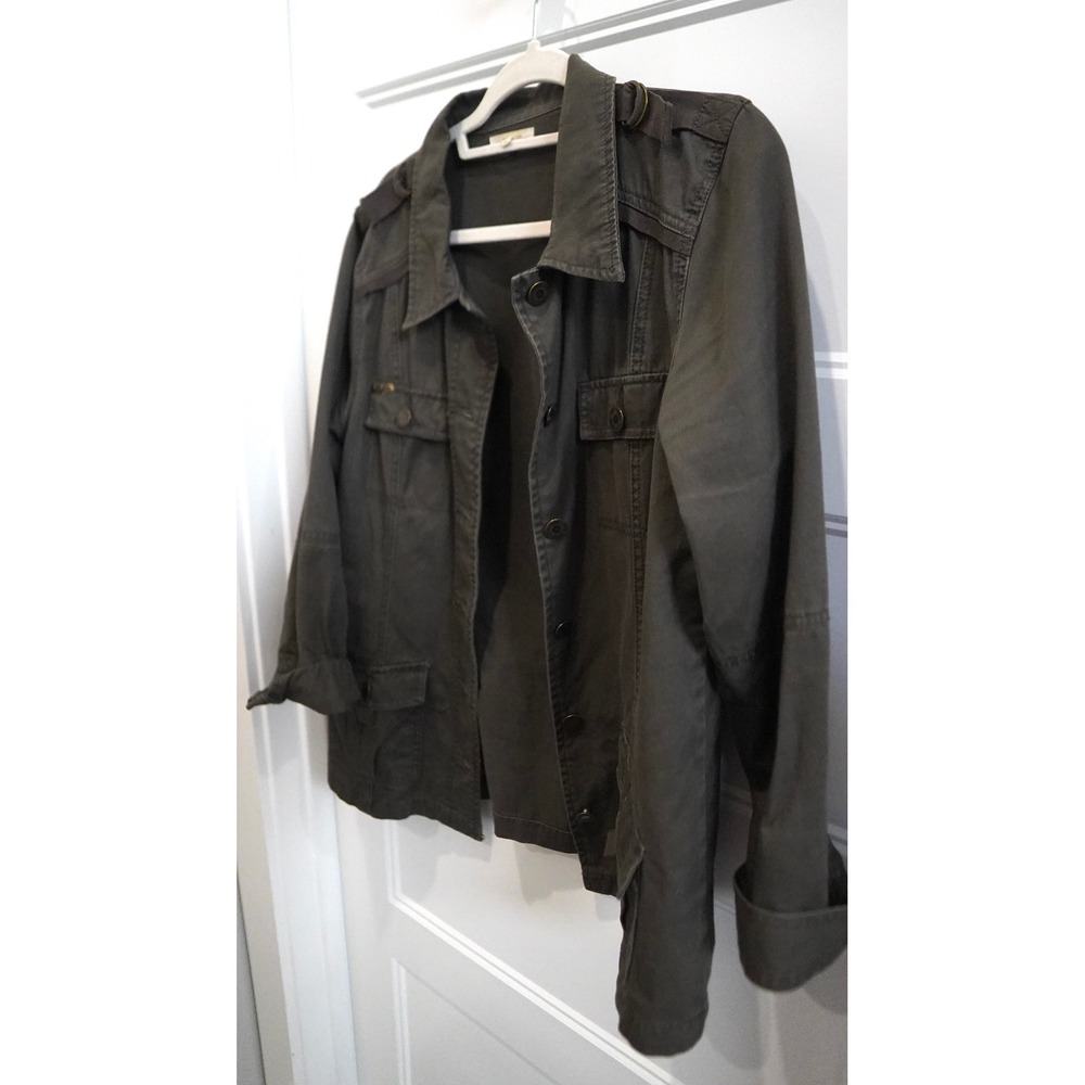 Maurices Olive Green Utility Jacket Large Military Fall Layering Button Front